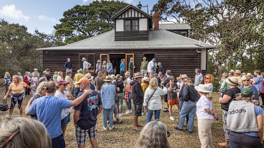 Crowds inspecting former prime minister Alfred Deakin’s house, Ballara, in April.