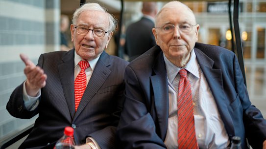 Berkshire Hathaway chairman Warren Buffett with long-time business partner Charlie Munger.