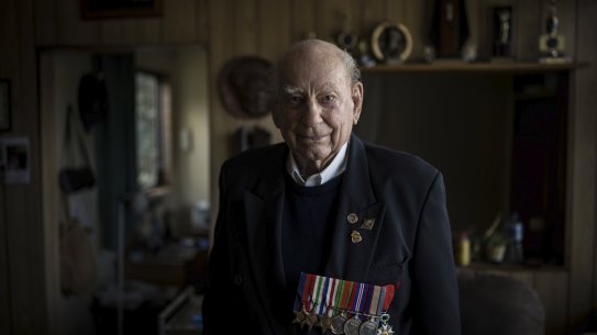 World War Two veteran Herbert “Bert” Biggs in the home he built in 1949.