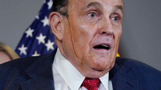 Donald Trump's lawyer and former federal prosecutor Rudy Giuliani showed his rustiness during the hearings. 