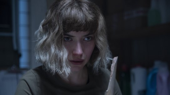 Imogen Poots stars as the heroine Riley in the slasher film Black Christmas. 