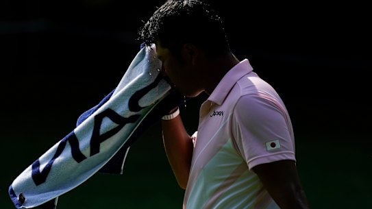 Hideki Matsuyama during his third round as he closes in on a fairytale Olympics gold medal.