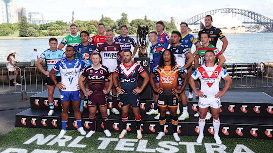 Captains and senior NRL players gathered for the season launch in Sydney on Tuesday.