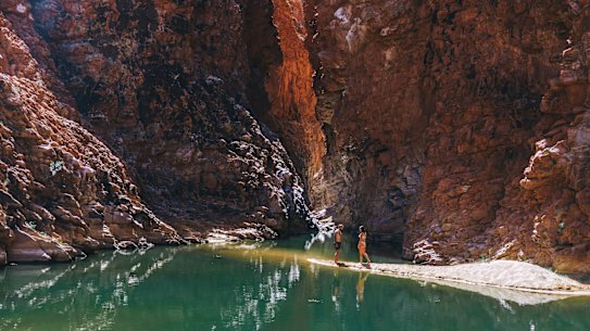 Redbank Gorge is a popular stop for travellers following the Red Centre Way.