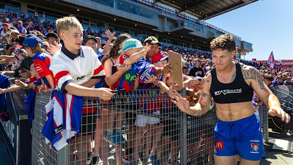 Newcastle Knights captain Kalyn Ponga at an open training session.