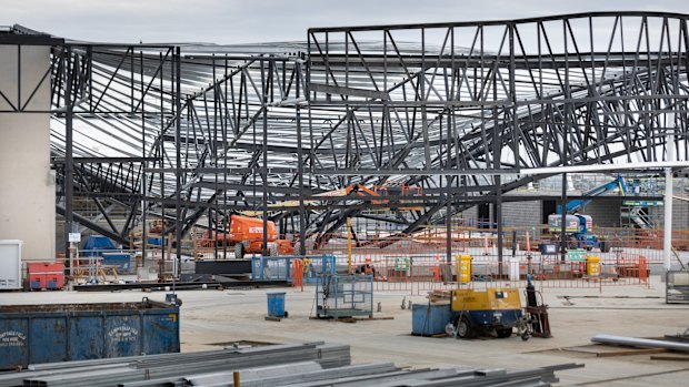 The site of the Kew Recreation Centre construction collapse on October 20, 2022.