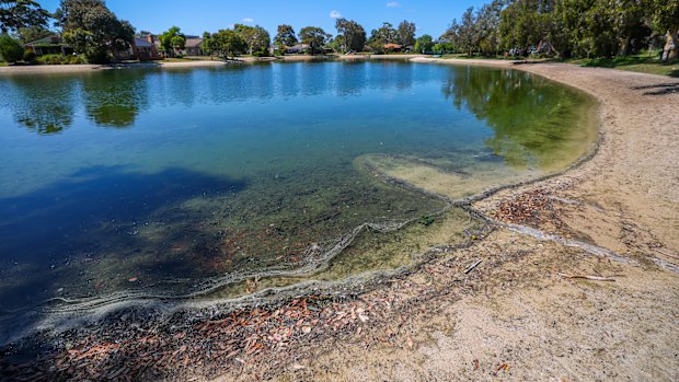 Melbourne Water has cut the volume of groundwater pumped through the lakes annually from 730 megalitres to 20 megalitres.