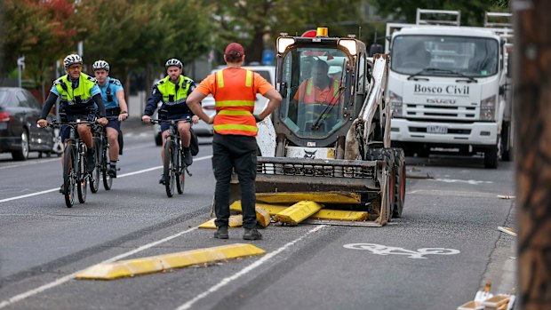 Yarra City Council decided to commence roadworks to narrow the protected bike lanes on Elizabeth Street in Richmond. 