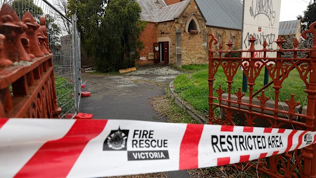 The heritage-listed former All Saints Church in Bendigo that has been the subject of repeated fires and vandalism. 