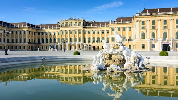 Schonbrunn Palace, the former main summer residence of the Habsburg rulers, is one of the prime attractions in Vienna, Austria.