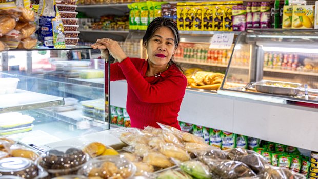 Owner Cristina Bontjer at Filipino Fiesta in Kogarah.