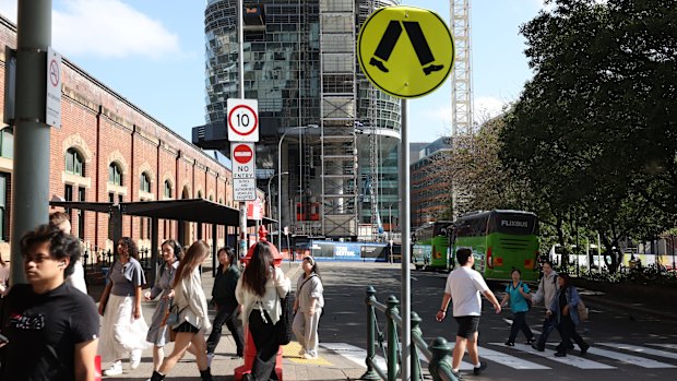 The Atlassian tower is under construction in Haymarket, which forms part of the corridor dubbed Sydney’s “quiet economic giant”.