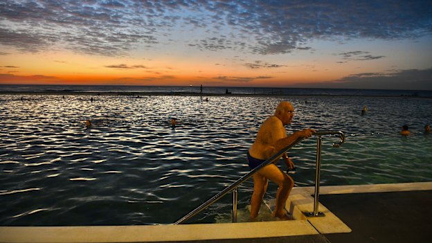 Peter Wickham arises most mornings at 3am to drive from his home in Maitland to Newcastle Baths for his morning swim.
