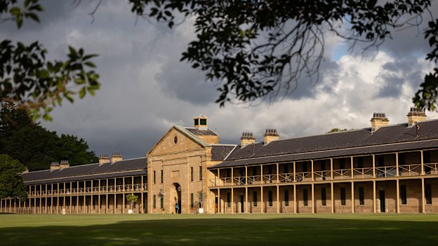The regency-style main barracks building was built to accommodate hundreds of soldiers in the 1840s.