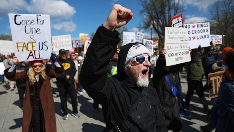 Millions of Americans rally against Trump – even in small town West Virginia