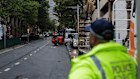 Police and contractors begin work to block off Phillip St outside the Intercontinental Hotel ahead of the visit to Sydney by Israeli President Isaac Herzog.