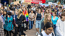 Hundreds of students have taken to the streets of Sydney to protest against Pauline Hanson and One Nation.
