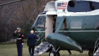 President Joe Biden boards Marine One at the White House in Washington on Saturday.