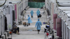 A makeshift COVID-19 isolation facility in the San Tin area of Hong Kong.