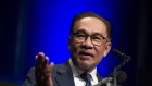 Malaysian Prime Minister Anwar Ibrahim during his speech at the ANU on Thursday.