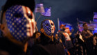 Trump supporters at a post-election protests in Las Vegas.