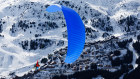 Tandem paragliding in Meribel, France.