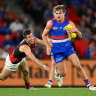 Bulldogs overwhelm Bombers to remain in touch with the top eight