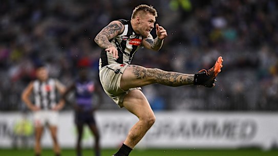 Jordan De Goey has been in superb form in 2022 however he is yet to re-sign with the Magpies