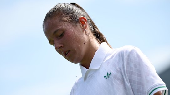The nerves overwhelmed Daria Kasatkina before her first-round match at Wimbledon.