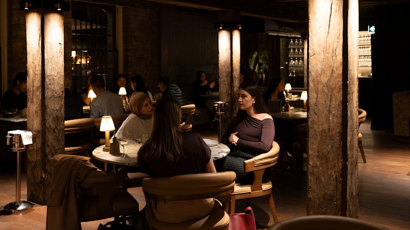 Sahtein’s food is made to luxuriate over, but its dining room still lacks one thing