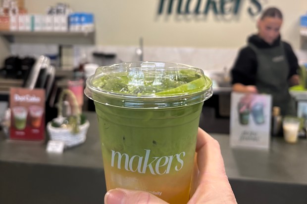 Matcha drink from specialty drink bar Makers.