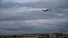 An FlyDubai plane carrying Israeli passengers who had earlier been aboard another FlyDubai aircraft that made an emergency landing in Saudi Arabia approaches Ben Gurion International Airport near Tel Aviv.