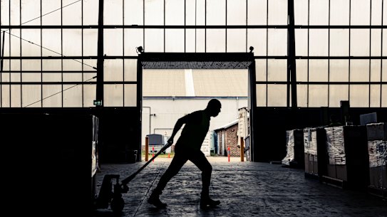 Pallets of RATs are packed at a warehouse in Sydney’s west.
