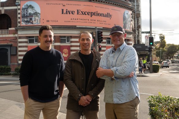 Three of the House Made Hospitality directors (from left): Jason Williams, Justin Newton and Scott Brown at Wunderlich Lane.