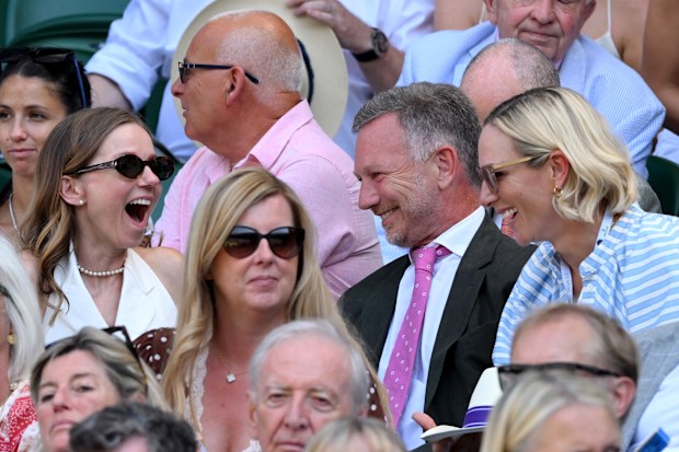 Geri Horner, Christian Horner y Zara Tindall 