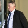 Former police officer Glen Coleman leaves Penrith Courthouse with his wife.