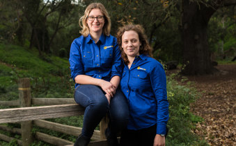Sarah Last (left) and Eleanor Toulmin have developed technology that mimics mother hens. 