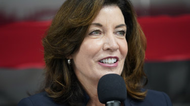 New York’s Lieutenant Governor Kathy Hochul will become the state’s first woman governor.