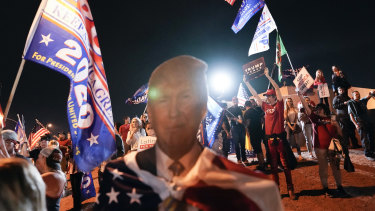 Donald Trump supporters protest in Las Vegas about what they say is a "rigged" election. There is no evidence of any fraud.