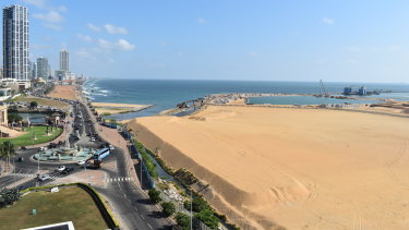 The land reclamation project  is changing the view from Colombo's Galle Face Green.