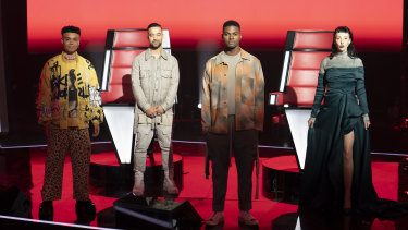 The Voice finalists, from left: Siala Robson, Chris Sebastian, Johnny Manuel, Stellar Perry.