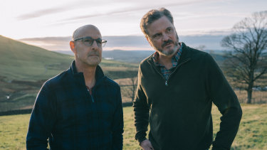 Stanley Tucci and Colin Firth play Tusker and Sam, a couple who struggle with the consequences of Tusker’s dementia diagnosis. 