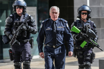 Victoria Police Assistant Commissioner Chris O'Neill with PORT police.