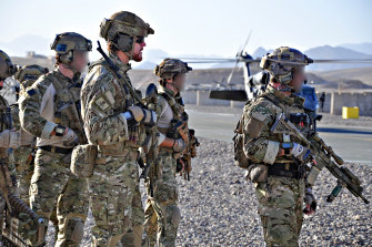 SAS operators including Ben Roberts-Smith, who has previously been named as a focus of the investigation, in Afghanistan in 2010.