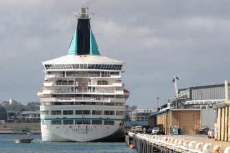 A dozen passengers who are too sick to fly remain on the MV Artania, currently docked at Fremantle. 