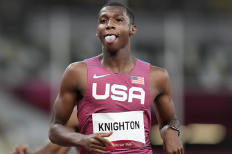 Erriyon Knighton of the United States.
