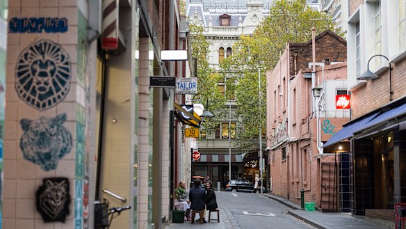 Crossley Street in Melbourne's CBD, where Pellegrini's is located.