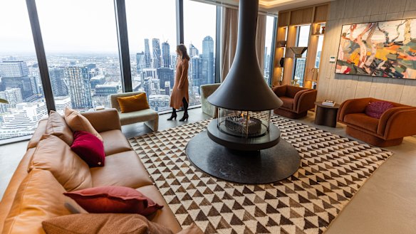 The level 59 lounge area in the Home building.