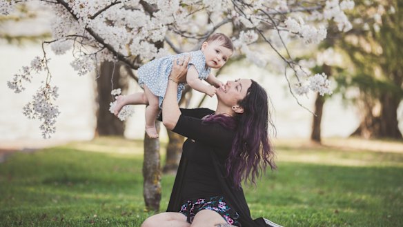 Laila  El Ayadi with her 10-month-old daughter Elsie.