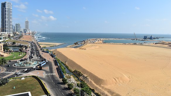 The land reclamation project  is changing the view from Colombo's Galle Face Green.